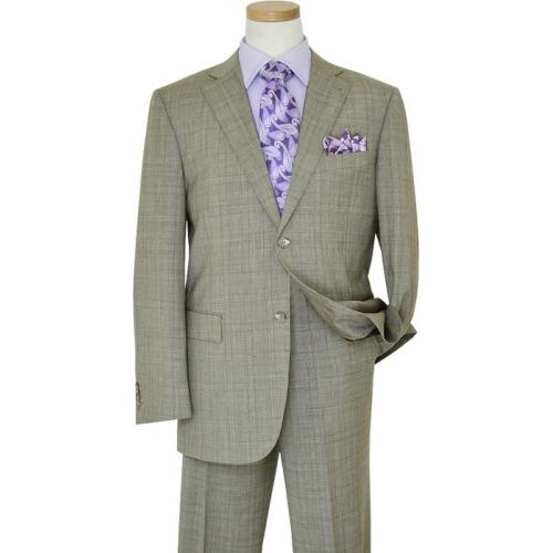 Elements by Zanetti Silver Grey Self Windowpanes With Lavender Windowpanes Super 140's Wool Suit 121/056/177